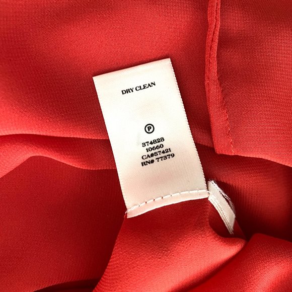 Ann Taylor Chiffon Georgette Orange Midi Dress Size 4 - Picture 10 of 16